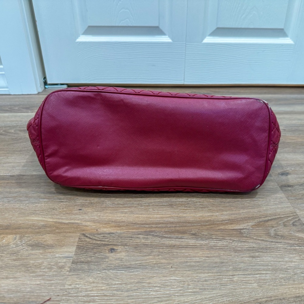 Coach Metro Quilted Chain Tote Purse Cranberry/Claret, Large Size, Style #F32905 - Picture 4 of 11